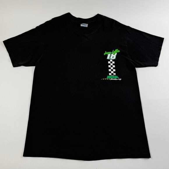 Vintage Jason Leffler #18 Nascar Racing Motorsports Black Shirt Size Large - Picture 2 of 7